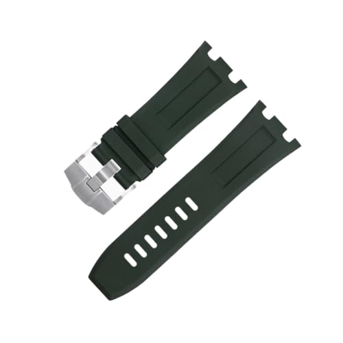 BKUANE 28 mm natürliches Fluor weiches FKM-Gummi-Armband Zubehör für Audemars und Piguet-Gürtel 15710/15703 Uhrenarmband (Farbe: Grün 5, Größe: 28 mm) von BKUANE