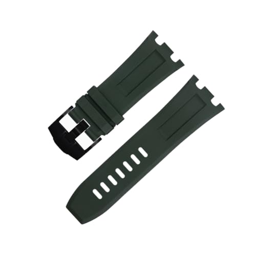 BKUANE AP Armband für Audemars und Piguet Belt 15710/15703, nicht Qucik Release 28 mm, natürliches Fluor, weiches FKM-Gummi-Armband, Zubehör, Uhrenarmband, 28MM, Achat von BKUANE