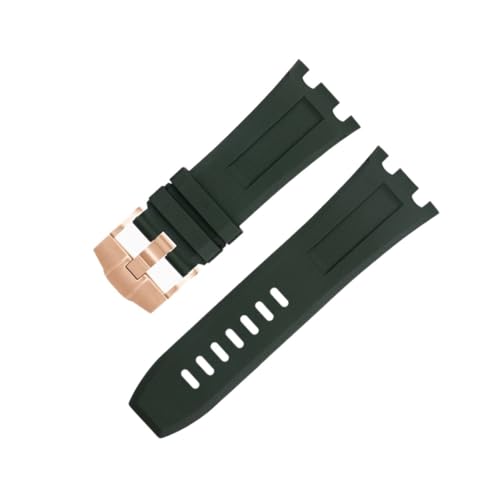 BKUANE AP Armband für Audemars und Piguet Belt 15710/15703, nicht Qucik Release 28 mm, natürliches Fluor, weiches FKM-Gummi-Armband, Zubehör, Uhrenarmband, 28MM, Achat von BKUANE