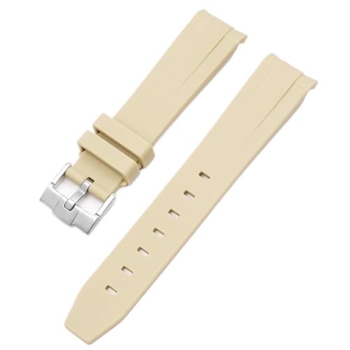 BKUANE Armband für Omega Swatch MoonSwatch, gebogenes Ende, Silikon-Gummi-Armband, für Herren und Damen, Sportuhrenarmband, Zubehör, 20 mm, 20 mm, Achat von BKUANE