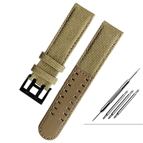 BKUANE Das Canvas-Lederarmband ist geeignet für Hamilton Khaki Field Watch H68201993 H7060596. Für Seiko-Armband mit 20 mm und 22 mm Schnalle, 22 mm, Achat von BKUANE