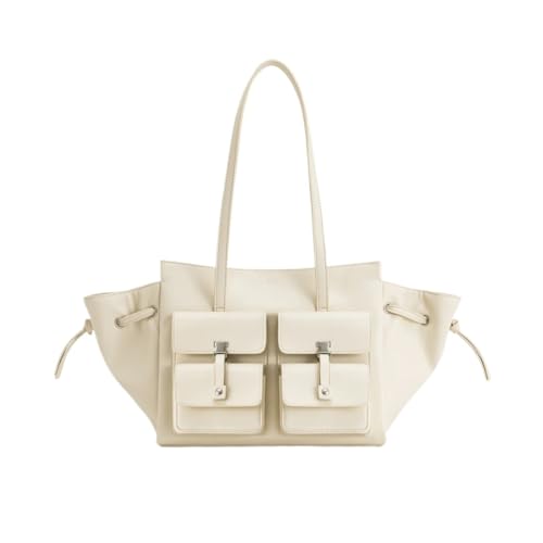 BKUANE Dumpling Bun Damen-Tragetasche, einfarbig, Schultertasche, Unterarmtasche für Damen, weiß, 45-13-22cm BKUANE Dumpling Bun Damen-Tragetasche, einfarbig, Schultertasche, Unterarmtasche für Damen, weiß, 45-13-22cm von BKUANE