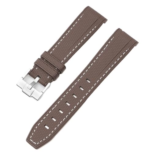 BKUANE Für Swatch X Omega Moonswatch Für Seamaster 300 Gebogene Schnittstelle Männer Frauen Qualität Ersetzen Uhr Band 20mm(Dark brown white) von BKUANE