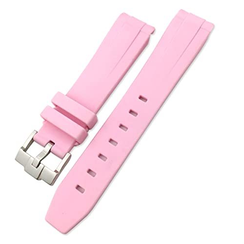 BKUANE Silikon-Armband für Rolex Submariner Hulk GMT Milgauss Yacht Master Deepsea, 19 mm, 20 mm, 21 mm, 22 mm, 20mm Golden buckle von BKUANE