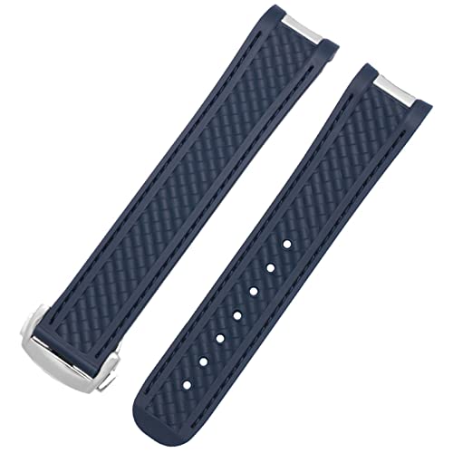 BKUANE Uhrenarmband aus Gummi für Omega Seamaster 300 AT150 DE VILLE Speedmaster, Silikon-Armband, Ersatzarmband, Uhrenzubehör, 20 mm, Black buckle, Achat von BKUANE