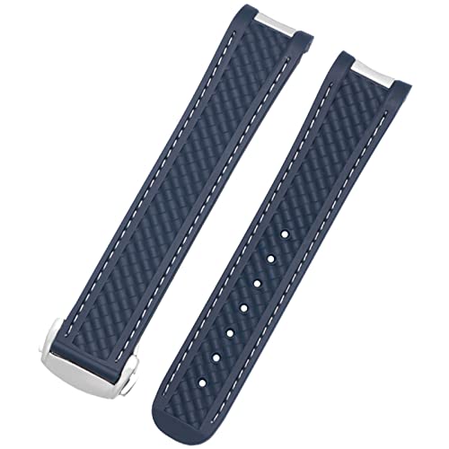 BKUANE Uhrenarmband aus Gummi für Omega Seamaster 300 AT150 DE VILLE Speedmaster, Silikon-Armband, Ersatzarmband, Uhrenzubehör, 20 mm, Black buckle, Achat von BKUANE