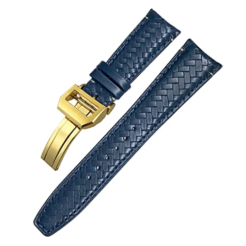 BKUANE Uhrenarmband aus Rindsleder mit gebogenem Ende, 20 mm, 21 mm, 22 mm, passend für IWC Portugieser Piloten, echtes Leder, 22 mm, Achat von BKUANE