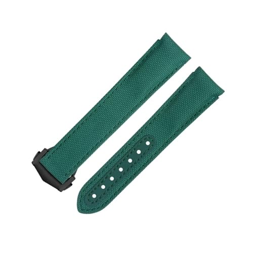 BKUANE Uhrenarmband mit gebogenem Ende, 20 mm, für Omega-Armband für AT150 Seamaster 300 Planet Ocean De Ville Speedmaster, grünes hochdichtes Nylon-Rindsleder, 20 mm, Achat von BKUANE