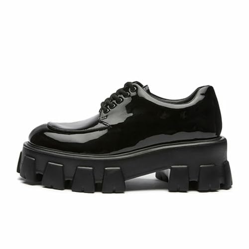 Punk Patent Leather Footwear Chunky Platform Pumps Women Spring Autumn College Style Black Lolita Shoes Woman Japanese School Uniform S von BKYWJTR6