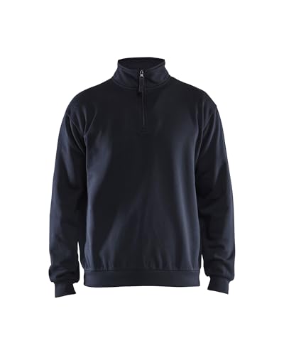 BLÅKLÄDER Blaklader Sweatshirt mit halbem Reißverschluss 3587-1169 - Größe 4XL - Dunkles Marineblau von BLÅKLÄDER