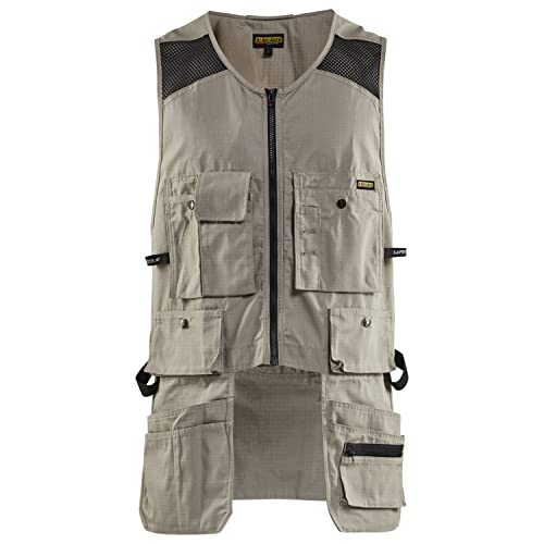 Blaklader Herren RipStop Känguru-Mesh Arbeitsweste mit Utility-Taschen, Stein, XL Blaklader Herren RipStop Känguru-Mesh Arbeitsweste mit Utility-Taschen, Stein, XL von BLÅKLÄDER