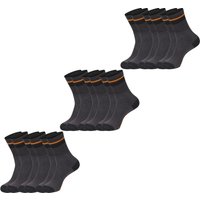 Black+Decker Herren Damen Unisex Sport Socken Essential Crew Baumwolle Black Grey Melange - 6er 9er 12er Pack von BLACK+DECKER