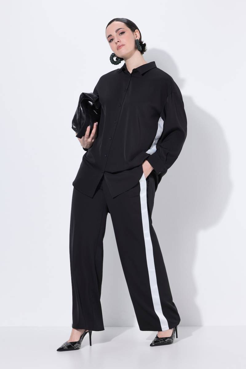 Große Größen Longbluse, Damen, schwarz, Größe: 42/44, Polyester, Ulla Popken von BLACK Collection