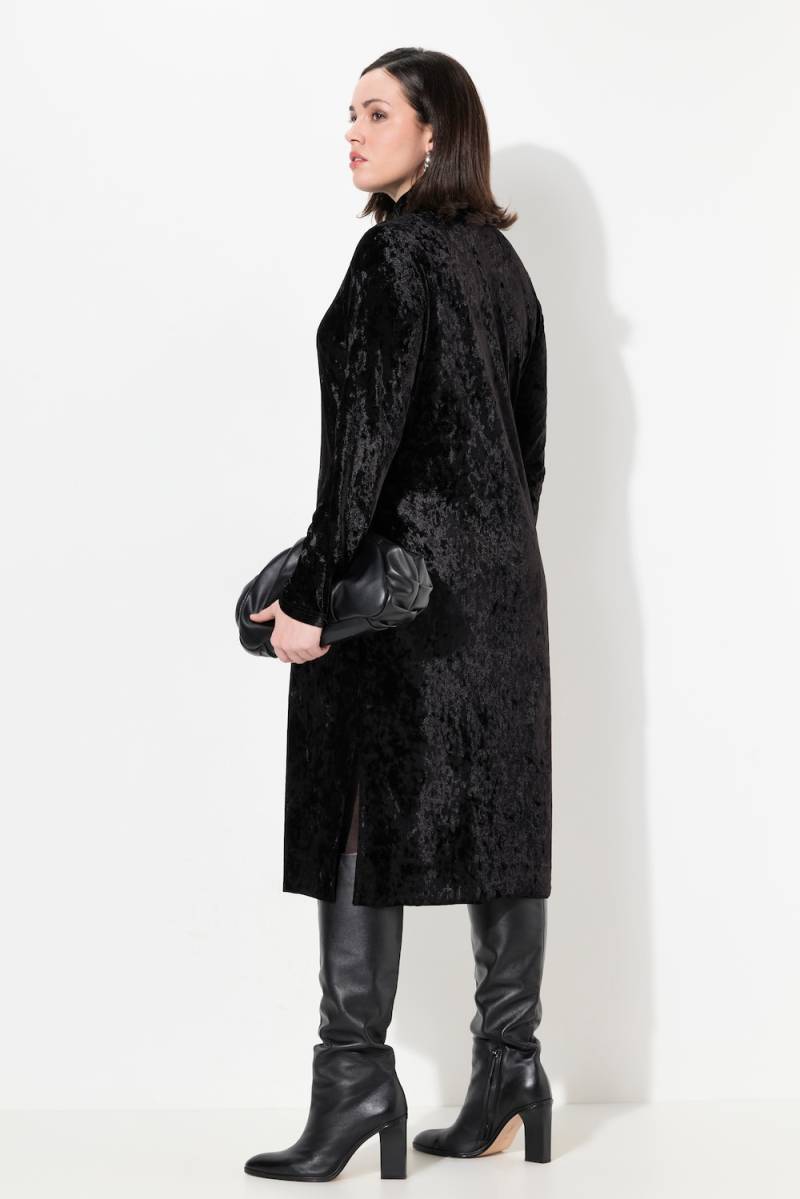 Große Größen Maxi-Samtkleid, Damen, schwarz, Größe: 58/60, Polyester, Ulla Popken von BLACK Collection