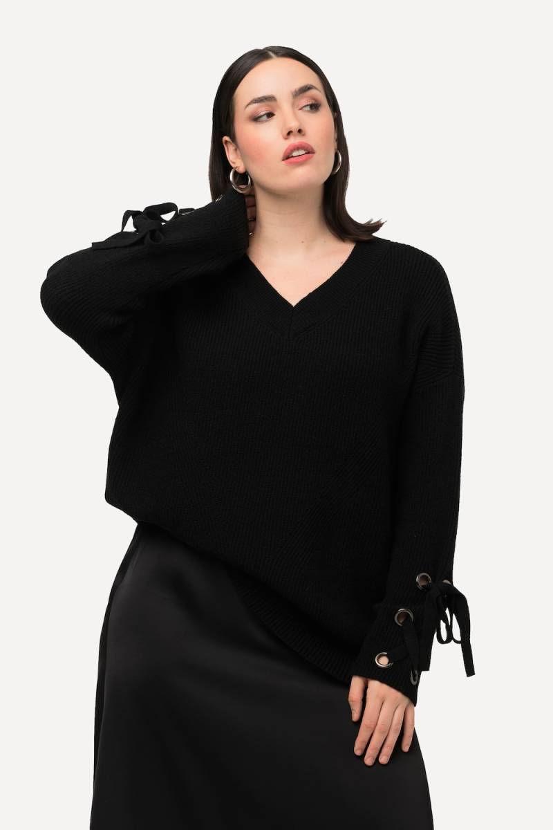 Große Größen Pullover, Damen, schwarz, Größe: 50/52, Synthetische Fasern/Polyester, Ulla Popken von BLACK Collection