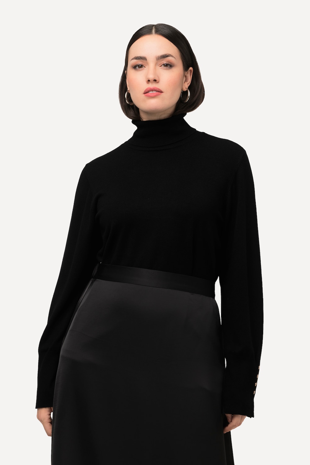 Große Größen Pullover, Damen, schwarz, Größe: 50/52, Viskose/Synthetische Fasern, Ulla Popken von BLACK Collection