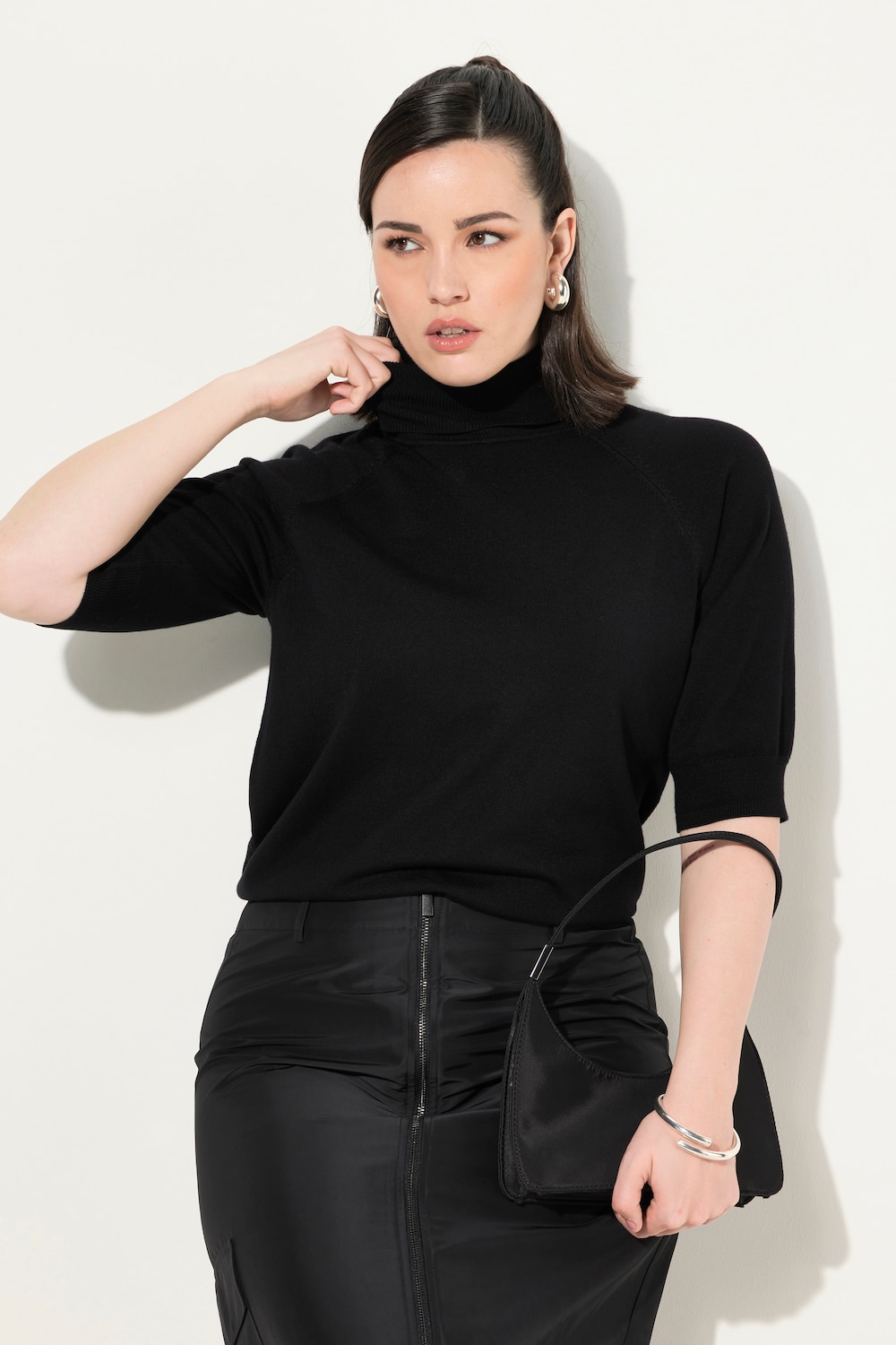 Große Größen Pullover, Damen, schwarz, Größe: 58/60, Viskose/Synthetische Fasern, Ulla Popken von BLACK Collection