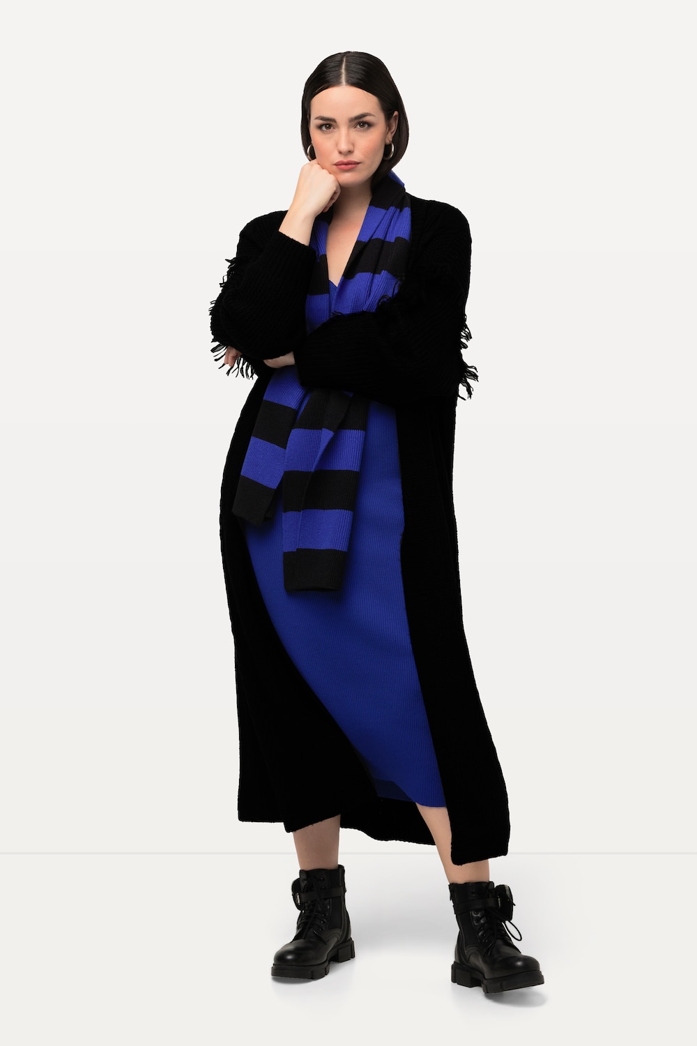 Große Größen Strickjacke, Damen, schwarz, Größe: 54/56, Synthetische Fasern, Ulla Popken Große Größen Strickjacke, Damen, schwarz, Größe: 54/56, Synthetische Fasern, Ulla Popken von BLACK Collection