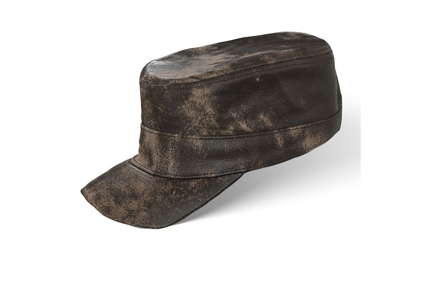 BLACK FOREST FOX Cowboyhut CUBA Cap Hut Leder Schirmmütze Vintage-Brown von BLACK FOREST FOX