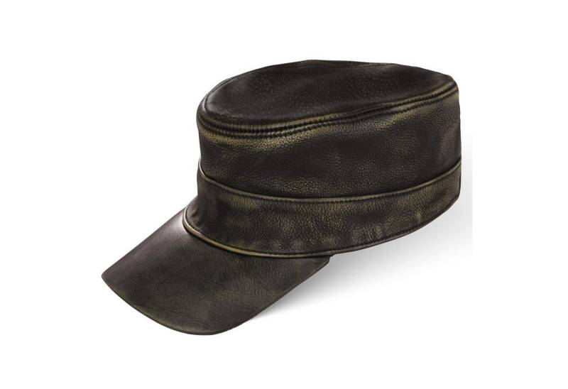 BLACK FOREST FOX Cowboyhut Herren Leder CUBA Cap Hut Schirmmütze in versch. Farben & Leder Vintage-Black von BLACK FOREST FOX