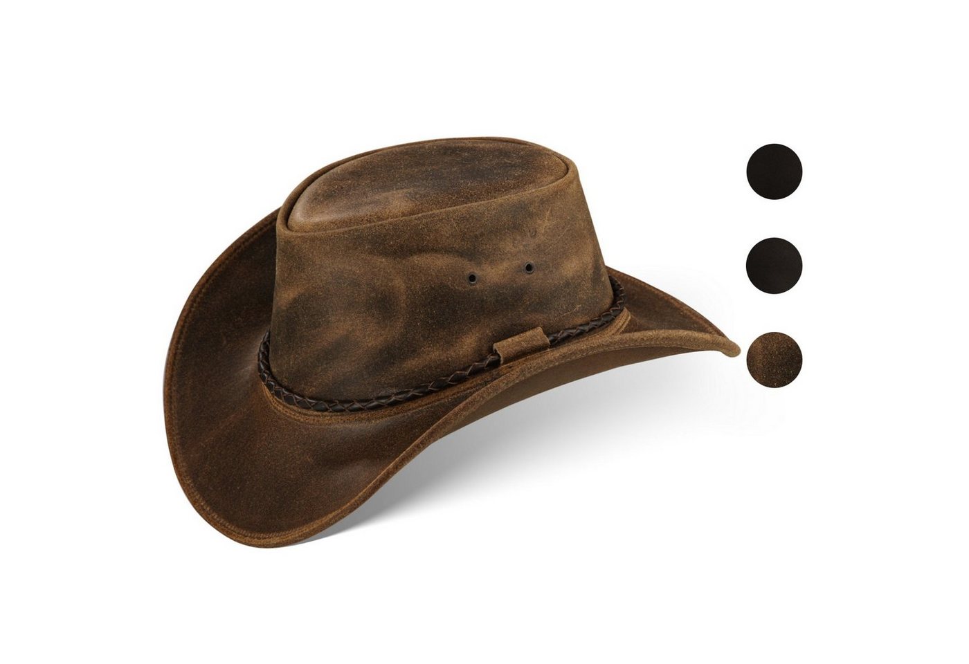 BLACK FOREST FOX Cowboyhut Western Cowboy Rindsleder Hut Herren JERO in 3 Farben Vintage Braun Größe S BLACK FOREST FOX Cowboyhut Western Cowboy Rindsleder Hut Herren JERO in 3 Farben Vintage Braun Größe S von BLACK FOREST FOX