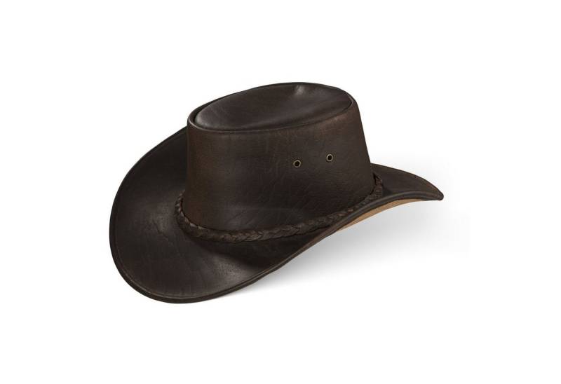 BLACK FOREST FOX Cowboyhut SYDNEY Western Reiten Cowboy Premium Leder Hut Brown Unisex Größe XL von BLACK FOREST FOX