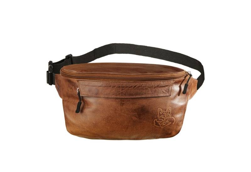 BLACK FOREST FOX Umhängetasche Leder Hüft Gürtel Bauch + Beintasche Herren Damen, CROSS Vintage Brown von BLACK FOREST FOX