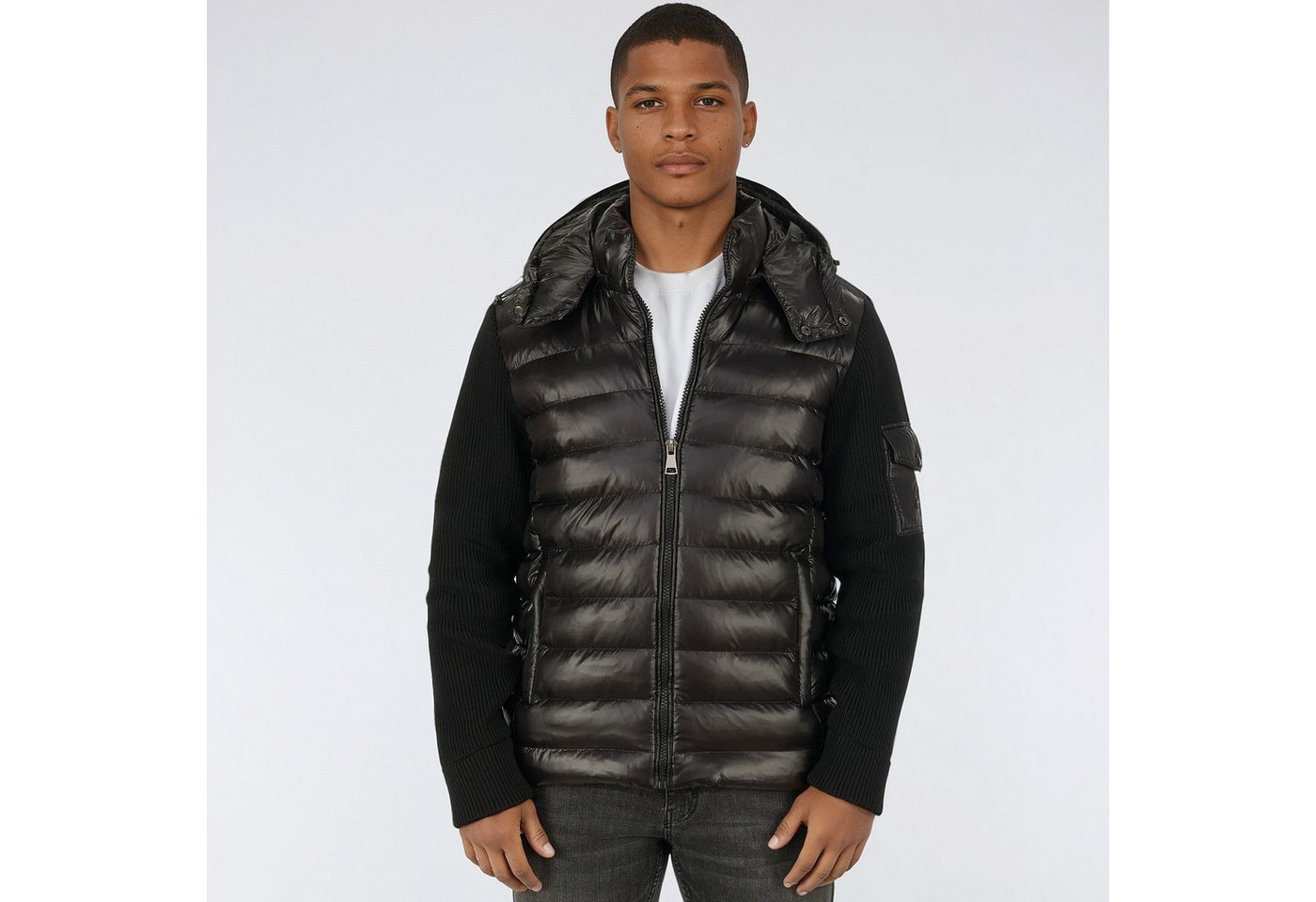 BLACKROCK Hybridjacke Steppjacke Herren, Winterjacke mit Kapuze, Wintermantel Hybrid-Design, Warm gefüttert, Abnehmbare Kapuze von BLACKROCK