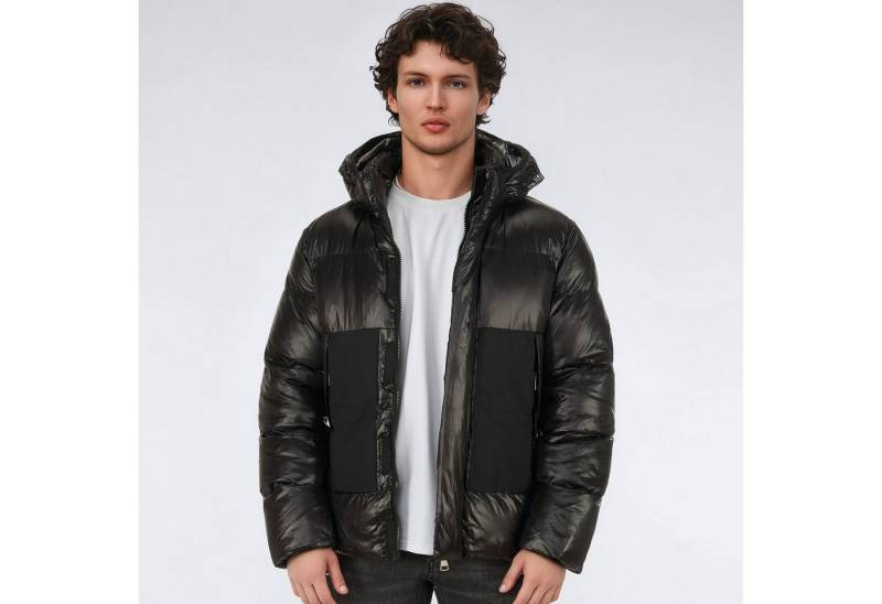 BLACKROCK Steppjacke Herren, Winterjacke mit Kapuze, Wintermantel Glanz-Optik, Warm gefüttert, Kapuze abnehmbar von BLACKROCK