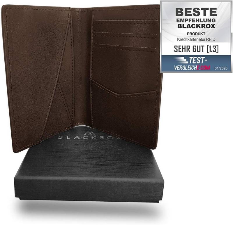 BLACKROX Geldbörse [Vergleichssieger 2025] Kreditkartenetui, RFID-Blocker, Echtleder von BLACKROX