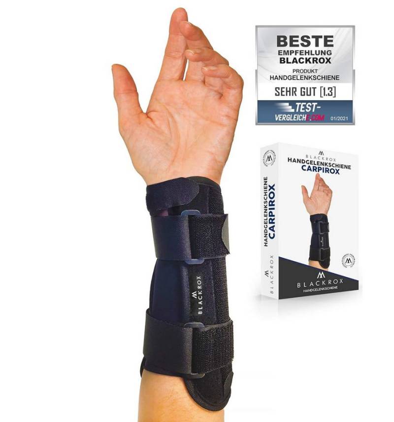 BLACKROX Handgelenkbandage [Vergleichssieger 2024] CARPIROX, Gr. S-L, Handgelenkschiene von BLACKROX