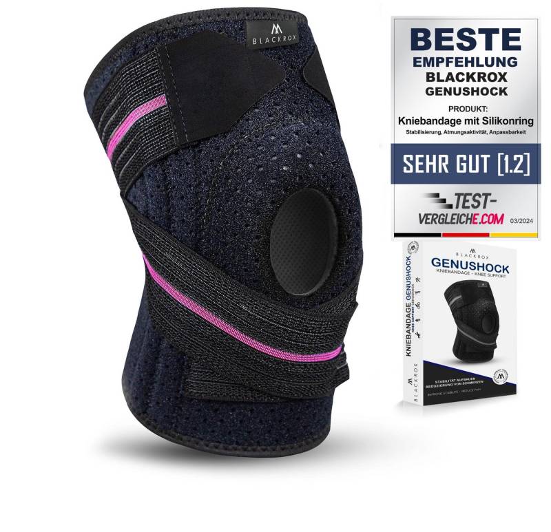 BLACKROX Kniebandage mit Silikonring [Vergleichssieger 2025] GENUSHOCK, Damen & Herren von BLACKROX