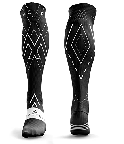 BLACKROX Kompressionssocken Astropreform PRIMALROX Premiun Kompressionssocken Sportkompressionssocken Laufsocken Laufen Fußball Radfahren Damen Herren Unisex (S-M, Schwarz-PRIMALROX) von BLACKROX