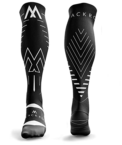 BLACKROX Kompressionsstrümpfe [Vergleichssieger 2024] Gr. S-XL | Für Damen & Herren | Laufstrümpfe | Perfekt für Sport, Radfahren, Joggen & Wandern | WINGROX | Schwarz Gr. S-M von BLACKROX