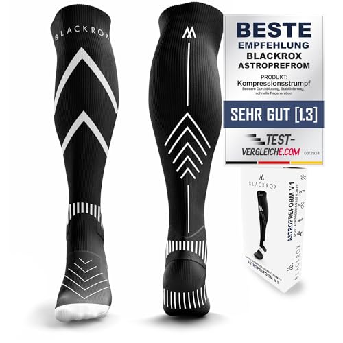 BLACKROX Kompressionsstrümpfe [Vergleichssieger 2024] Gr. S-XL | Für Damen & Herren | Laufstrümpfe | Perfekt für Sport, Radfahren , Joggen & Wandern | ASTROPERFORM von BLACKROX