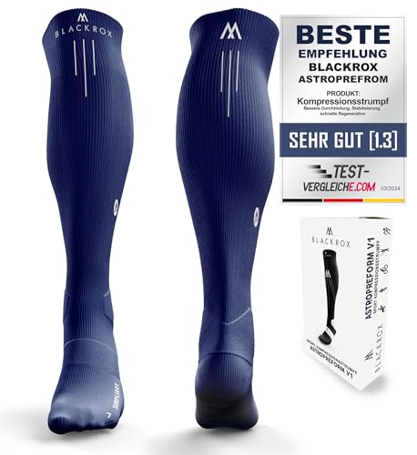 BLACKROX Kompressionsstrümpfe [Vergleichssieger 2024] Gr. S-XL | Für Damen & Herren | Laufstrümpfe | Perfekt für Sport, Radfahren, Joggen & Wandern | SIMPLIARY | Blau Gr. L-XL von BLACKROX