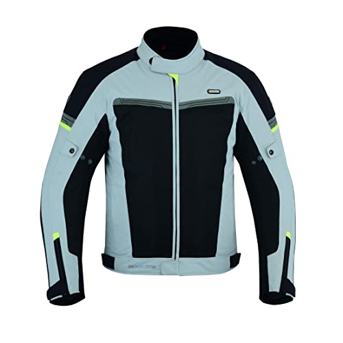 BLACKWILD Motorradjacke Herren mit Protektoren | Air Cool Netz Textilien Motorrad herren Jacke mit Atmungsaktives Netzfutter und Sicherheitsnähte| Motorradjacke mit Abnehmbare Membran (3XL, Grau) von BLACKWILD The Rider's Skin