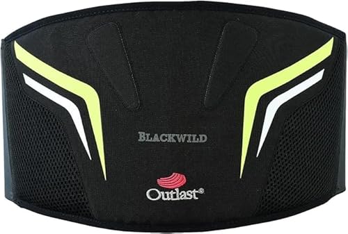 BLACKWILD Nierengurt Motorrad, Schwarz, Nierengurt Motorrad Herren und Damen | Outlast® Nierengurt mit Temperaturkontrolle | Wärmender Lendenwirbelstütze Gürtel (L) von BLACKWILD The Rider's Skin