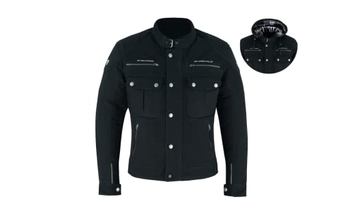 BLACKWILD Urban Style Motorradjacke Herren | Streetstyle Motorradjacke mit abnehmbar Kapuze | Textiljacke Männer mit CE Schulter Ellbogen für Radfahren Roller und Touren (L) von BLACKWILD The Rider's Skin