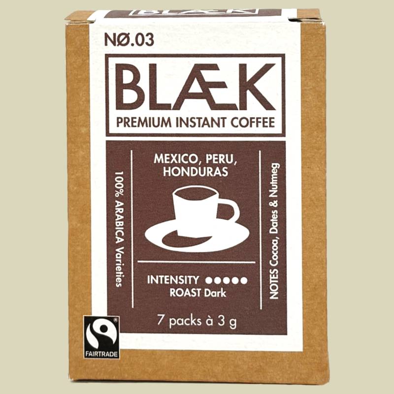 Instant Kaffee No. 3 Dark Roast Box (7packs) von BLAEK