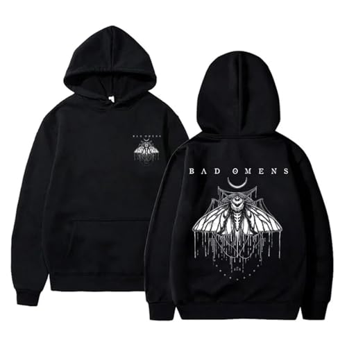 BLAENU Bad Omens Kapuzenpullover 2D Gedruckt Pullover Sweatshirt Mode Harajuku Hoodie Neutral Streetwear Für Männer Und Frauen XXS-4XL-Black||l von BLAENU
