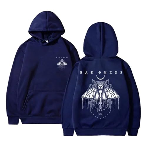 BLAENU Bad Omens Kapuzenpullover 2D Gedruckt Pullover Sweatshirt Mode Harajuku Hoodie Neutral Streetwear Für Männer Und Frauen XXS-4XL-Navy Blue||m von BLAENU