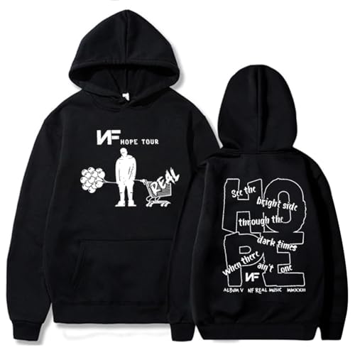 BLAENU NF Hope Kapuzenpullover Vintage Mode Unisex Pullover Hoodie Hip Hop 2D Gedruckt Oversized Langarm Sweatshirt Für Frauen Männer XXS-4XL-Black 1||x_l von BLAENU