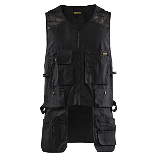 BLAKLADER Herren RipStop Känguru Mesh Arbeitsweste mit Utility Pockets, Schwarz, XXL von BLÅKLÄDER