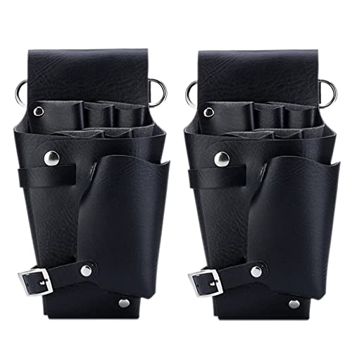 BLASHRD 2X LEDer Friseur Fall Werkzeuge Scheren Tasche Friseur Beutel Halter Niet Geldbörse Verstellbare Taille Schulter Gurt von BLASHRD