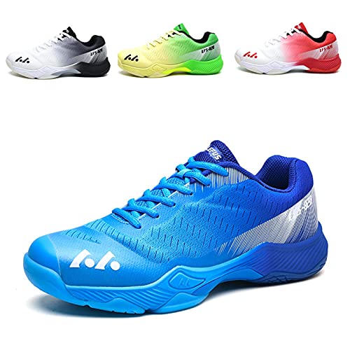 BLBK Badmintonschuhe, Squashschuhe, Hallenschuhe für Verschiedene Bodenbeläge, bequemer und Fester Griff/Unisex-Volleyballschuhe,Blau 42 BLBK Badmintonschuhe, Squashschuhe, Hallenschuhe für Verschiedene Bodenbeläge, bequemer und Fester Griff/Unisex-Volleyballschuhe,Blau 42 von BLBK