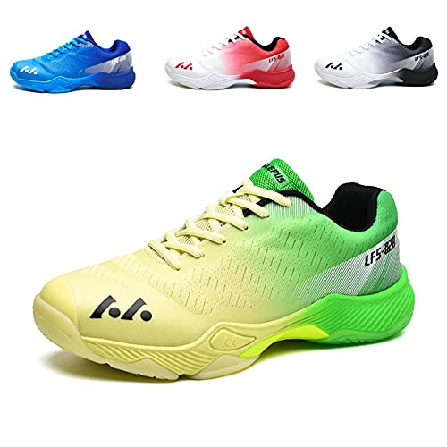 BLBK Badmintonschuhe, Squashschuhe, Hallenschuhe für Verschiedene Bodenbeläge, bequemer und Fester Griff/Unisex-Volleyballschuhe,Gelber Farbverlauf Grün 36 BLBK Badmintonschuhe, Squashschuhe, Hallenschuhe für Verschiedene Bodenbeläge, bequemer und Fester Griff/Unisex-Volleyballschuhe,Gelber Farbverlauf Grün 36 von BLBK