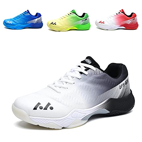 BLBK Badmintonschuhe, Squashschuhe, Hallenschuhe für Verschiedene Bodenbeläge, bequemer und Fester Griff/Unisex-Volleyballschuhe,Weißer Farbverlauf Schwarz 39 BLBK Badmintonschuhe, Squashschuhe, Hallenschuhe für Verschiedene Bodenbeläge, bequemer und Fester Griff/Unisex-Volleyballschuhe,Weißer Farbverlauf Schwarz 39 von BLBK
