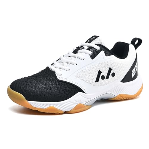BLBK Badmintonschuhe, Unisex-Volleyballschuhe - Herren, Männer, Erwachsene Männer - White Black, 39 EU von BLBK