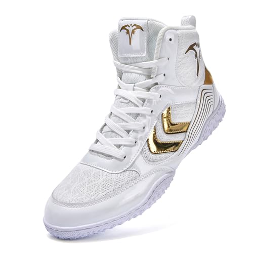 BLBK BoxenSchuhe Herren Boxers Trainer Atmungsaktiv Boxen Stiefel ringerschuhe für männer,Boxing Shoes,Platin EU39 von BLBK